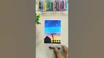 Magical Evening Sky 🌙✨ | Easy Oil Pastel Drawing for Beginners #art #oilpastel