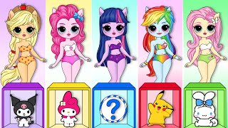 MLP Twilight Sparkle & Friends Get New Fashion: Who do you Choose?  | DIYs Paper Doll & Craft