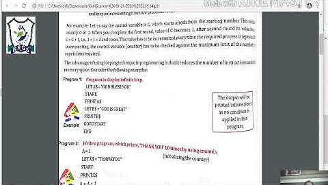 BRGS/Class 7/Computers/Ch -9 Looping  Statements