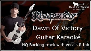 Rhapsody - Dawn Of Victory (HQ Backing Track with vocals & tab | Guitar Karaoke)