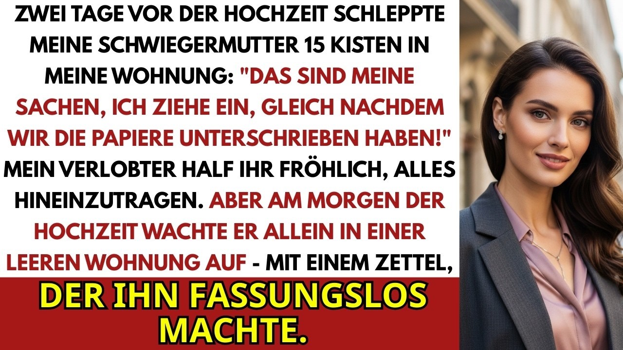 Zwei Tage Vor Der Hochzeit Brachte Meine Schwiegermutter 15 Kisten Nach Der Trauung Ziehe Ich Ein