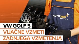 Vzdrževanje VW Golf 1k5 2008 - video priročniki