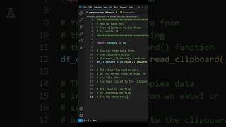 How to save data from clipboard to Dataframe in Pandas #python