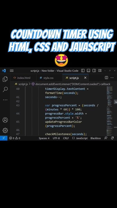 Design Countdown Timer Using HTML, CSS and JavaScript 🤩 #html #css # ...