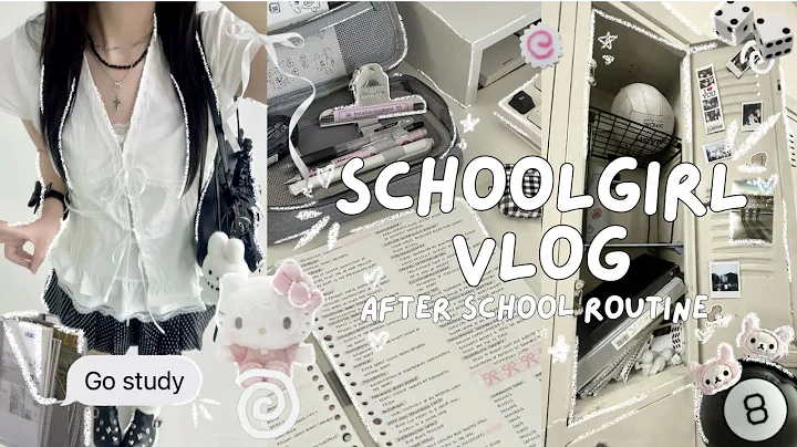 PINTEREST SCHOOLGIRL VLOG 🎧 | after school routine, night studying, what's in my pencil case