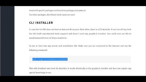 Installing InstantOS Arch based Distro with the NET installer!