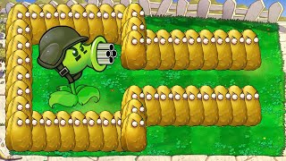 1 Gatling Pea Tall Nut vs Gargantuar Vs All Zombie - Plants vs Zombies Hack