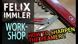 How to sharpen a SAK Reamer (my favorite trick) - Victorinox customize & maintenance 14/20