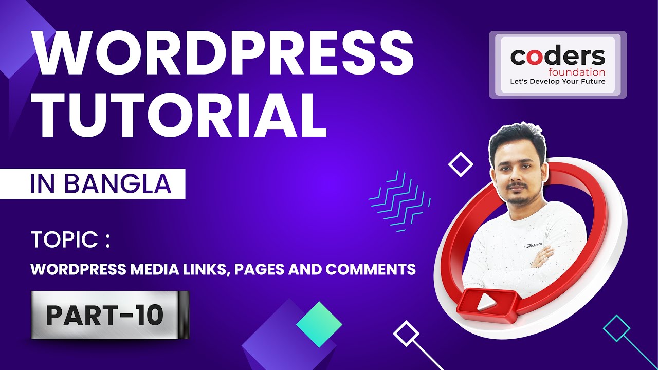WordPress Bangla Tutorial [#10] WordPress Media Links, Pages And ...