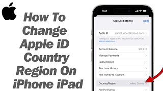 How To Change Apple iD Country Or Region On iPhone iPad ! 2024
