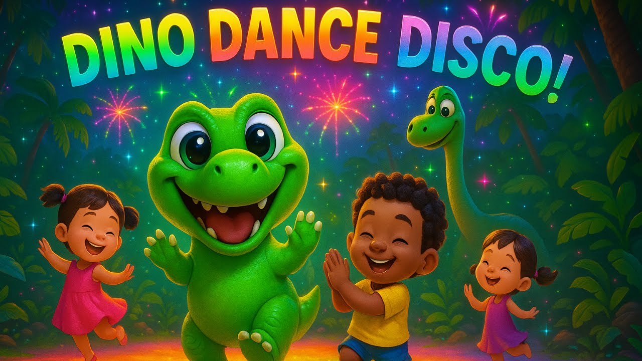 Dino Dance Disco : The Dinosaur Song : Fun Kids Song with Cute Dinosaurs and Toddlers. Kids Songs