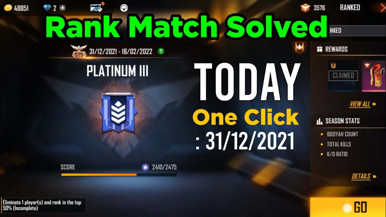 Rank Match Kiyo Nahi Chal Raha Hai | Free Fire Rank Match Problem