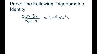 Prove Trigonometric Identities. Part 6