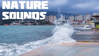 Small storm in herceg novi, montenegro. Pleasant sound of waves