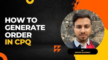 How To Generate Order In CPQ