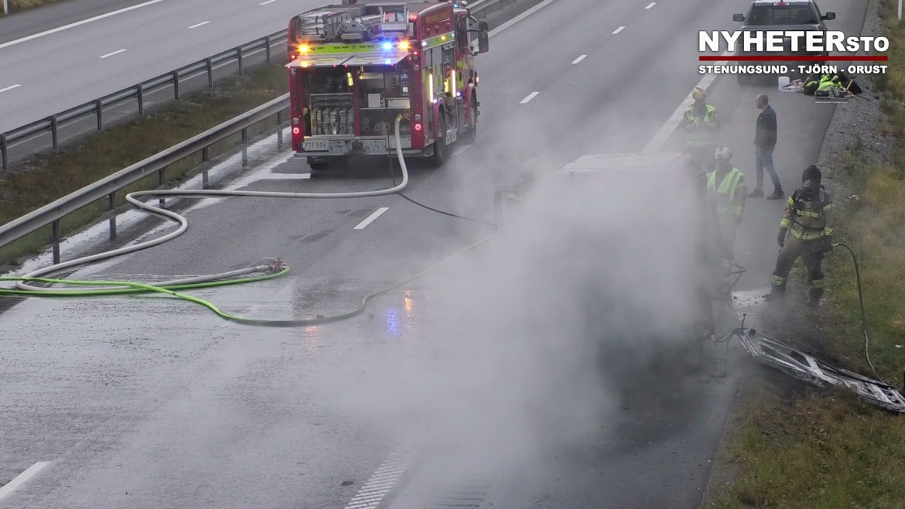 2021-10-25 Fordonsbrand E6 Stenungsund