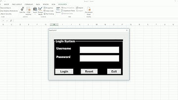 how to create a complete login system in vba excel with reset button