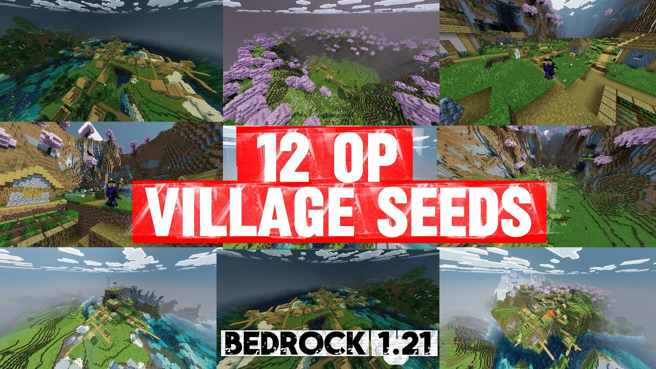 12 семян для деревни OP 💎 Minecraft Bedrock 1.21