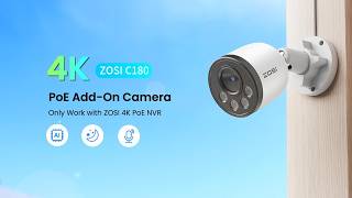 Zosi 4K C180 Add-On Poe Camera