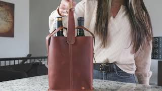 Napa Leather Double Wine Tote