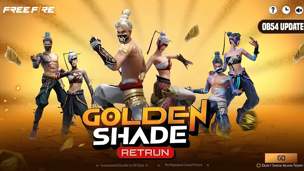 Ob53 100% Golden Shade Bundle Return🔥| Next Mystery Shop Discount Event | Free Fire New Event