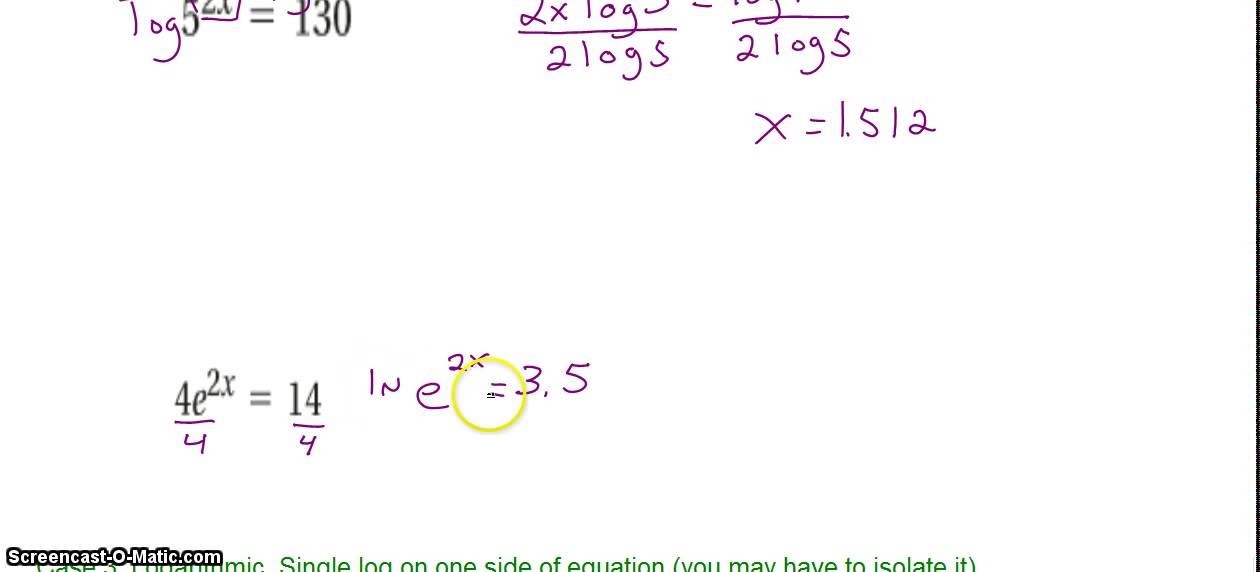 7.5/7.6 Solving Exponential and Logarithmic Equations - YouTube
