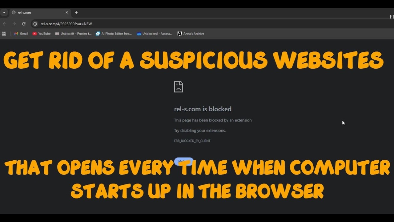 How To Remove suspicious websites that opens every time when computer starts up