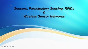 Sensors, Participatory Sensing, RFIDs & Wireless Sensor Networks
