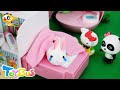 ウサギちゃんが滑り台から落ちてケガしちゃった!救急車 出動! ❤お医者さんごっこ❤トイバス(ToyBus) キッズ おもちゃアニメ