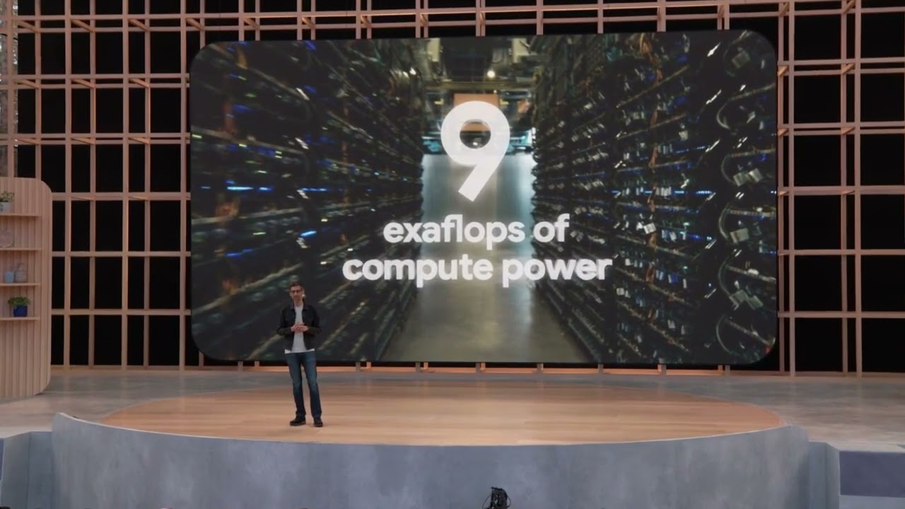 Google's I/O announcement of the world's largest ML cluster with Cloud TPU v4 pods in Oklahoma