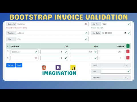 Bootstrap Invoice Validation Tutorial - Validate Multiple Items | Invoice Management
