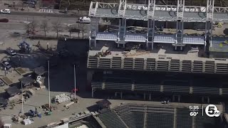 With just over a month to the home opener, work continues on Progressive Field renovations