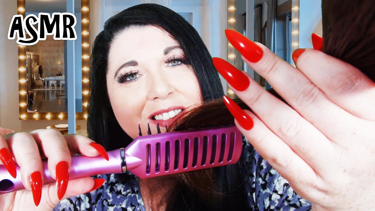 ASMR Brushing Your Hair Before Bed Roleplay (Real Hair, Hair Play, Long