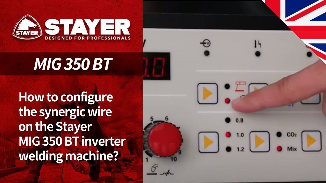How to configure the synergic wire on the Stayer MIG 350 BT inverter welding machine?