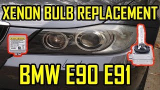 BMW E90 E91 Xenon Bulb HID Replacement Without Removing the Wheel