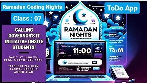 "Ramadan Coding Nights 7" | learn Todo App with different methods | Governor
