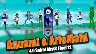 4.5 SPIRAL ABYSS Floor 12. C1 AquaMi & C0 ArleMaid| Genshin Impact 4.5