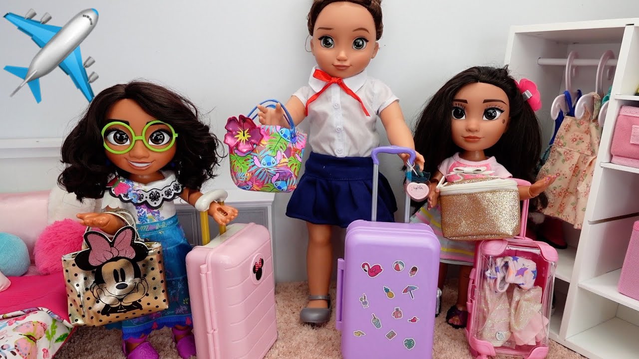 Disney Encanto Mirabel doll family packing for Vacation ✈️ 