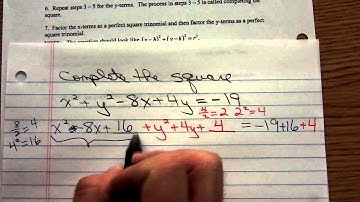 Math 1314 Circles  Completing the Square