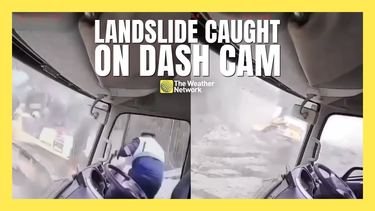 Camera Catches Moment Truck Gets Swept Away by Landslide