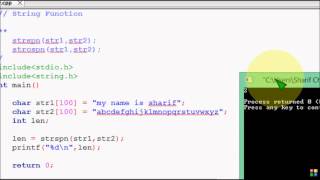Bangla C programming tutorial 66 String functions strspn strcspn