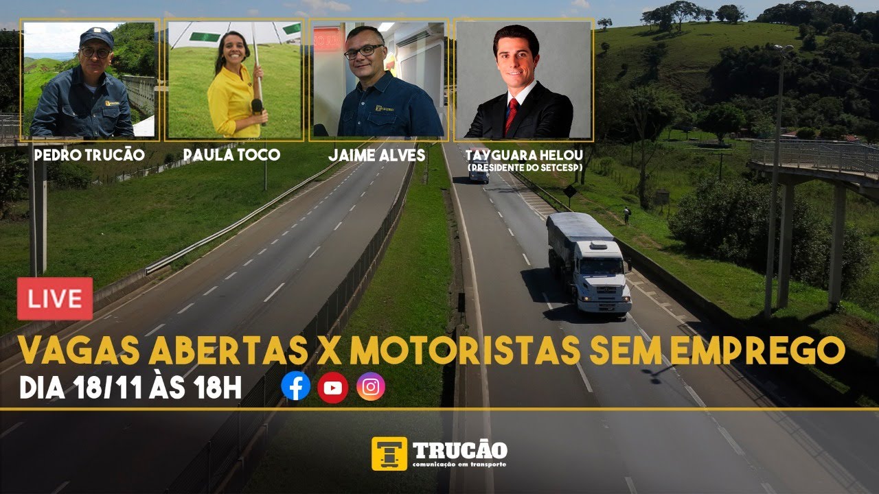 Live Pé na Estrada – 18/11/2020 -Vagas abertas X motoristas