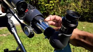 Celestron Astromaster 70 - Closer look at the knobs and main console area