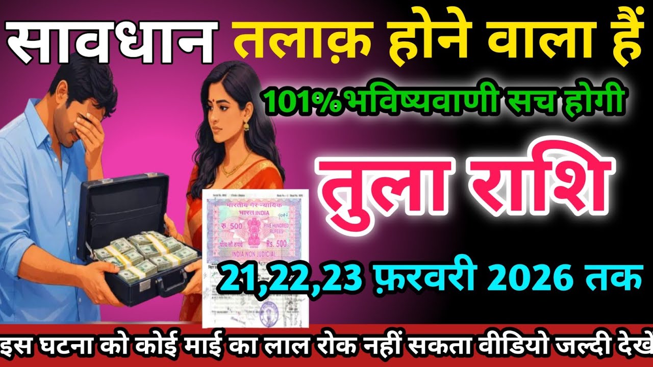 तुला राशि वालों 21,22,23 फ़रवरी 2026 को तलाक़ होने वाला हैं सावधान।Tula Rashi 