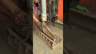 Proses menekuk besi dengan mudah menggunakan mesin press super kuat #shorts