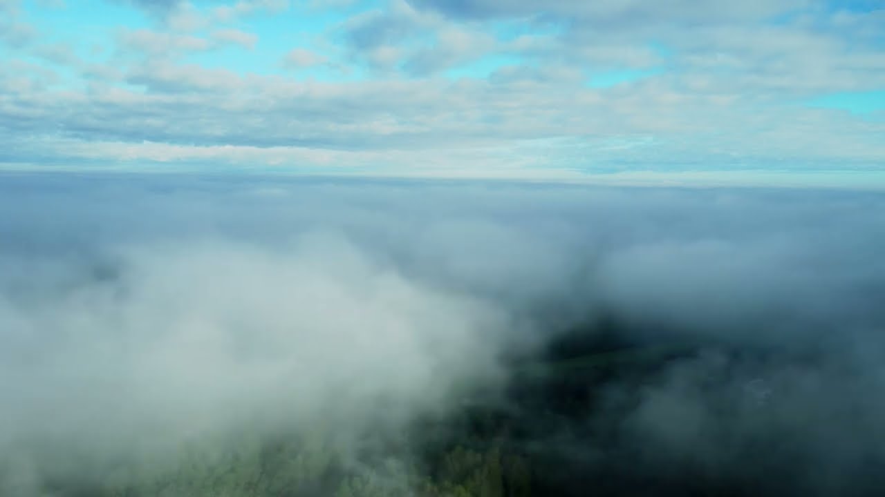Flying DJI drone in the Fog | 4K 25FPS