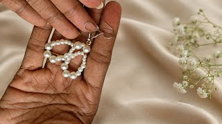 DIY pearl earrings | Earrings making| Handmade jewellery| Beginner jewelry making tutorial.