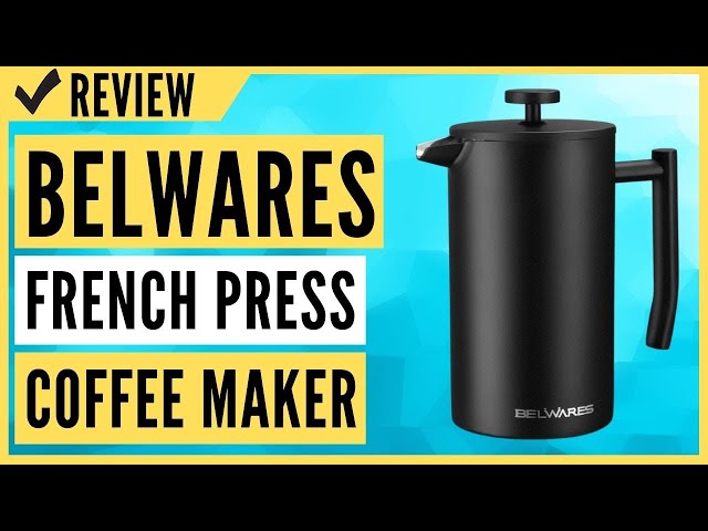 Belwares Stainless Steel French Coffee Press, with Double Wall and Extra Filters - 50 oz