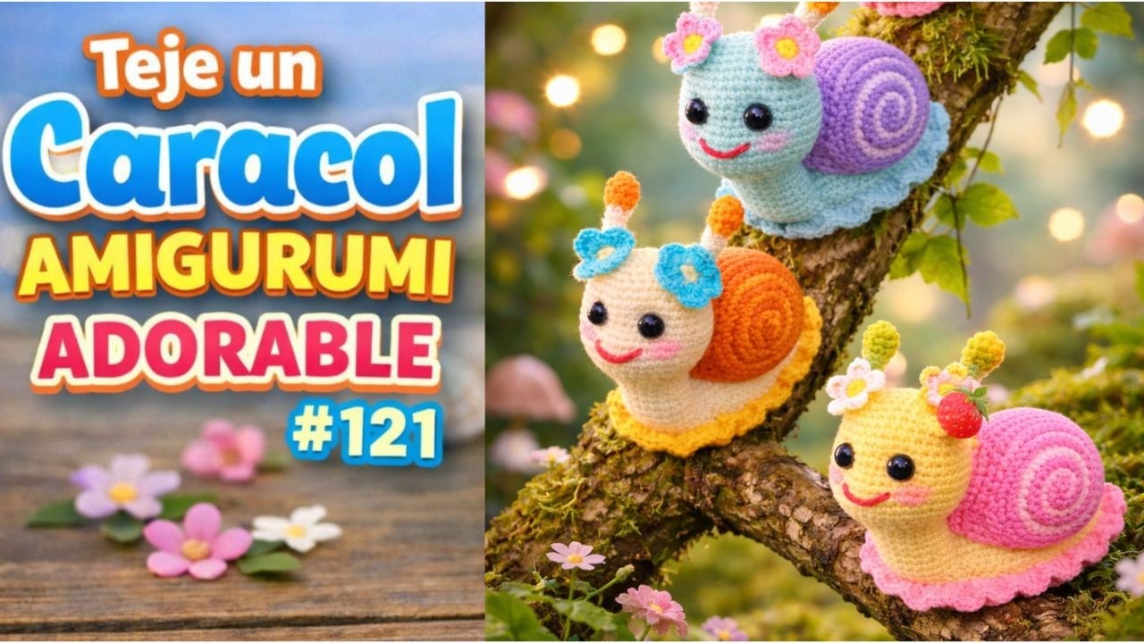 Teje un Caracol Amigurumi no solo son adorables… son perfectos para vender