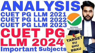 CUET PG LLM 2024 Preparation|CUET PG LLM 2024|cuet pg llm previous year question papers analysis